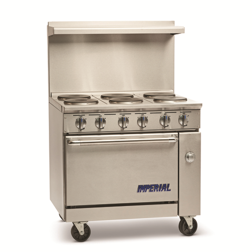 IR-6-E Range, 36", 6 Round Solid Burners